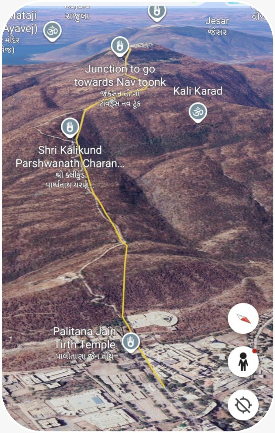 Palitana Hill Pipeline route from Taleti base to summit, Bhavnagar